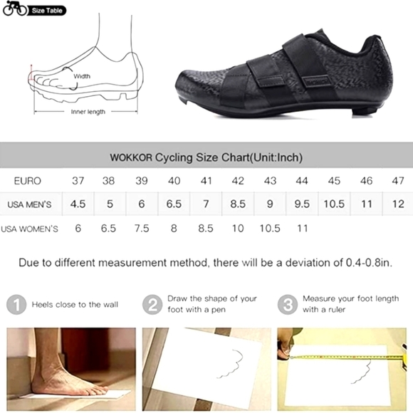 Wokkor Cycling Shoes Black Size Men's 11 - Picture 4 of 9